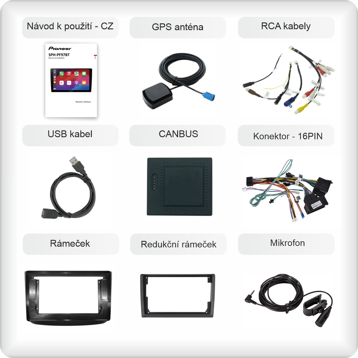 CZ příslušenství pro autorádio Pioneer SPH - PF97BT pro Mercedes Benz  Viano, Vito carplay a android auto evtech_cz